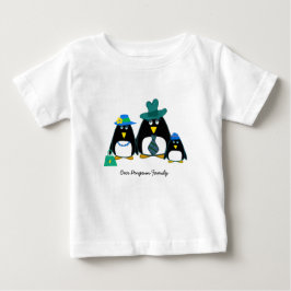 ペンギンおもしろいファミリークリスマスプレゼントベビーTシャツ ベビーTシャツ