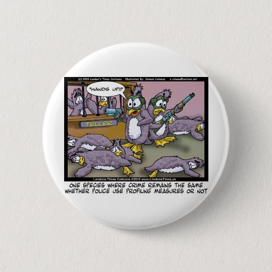 ペンギンおもしろいプロファイリングのギフトT&収集品 缶バッジ (正面)