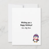 ペンギンおもしろいプンスノーフレーククリスマス シーズンカード (裏面)