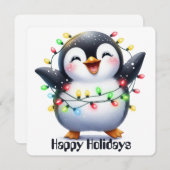ペンギンおもしろいホリデーグリーティングカード シーズンカード (正面/裏面)