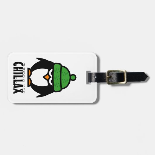 ペンギンおもしろいラゲッジタグ | 動物お洒落像 ラゲッジタグ (正面横)