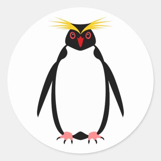 ペンギンおもしろいロックホッパーまたはマカロニ ラウンドシール (正面)