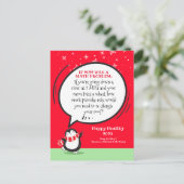 ペンギンおもしろい数学の問題パーソナライズされた シーズンポストカード (スタンド正面)