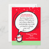 ペンギンおもしろい数学の問題パーソナライズされた シーズンポストカード (正面/裏面)