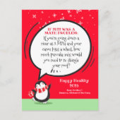 ペンギンおもしろい数学の問題パーソナライズされた シーズンポストカード (正面)