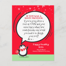 ペンギンおもしろい数学の問題パーソナライズされた シーズンポストカード