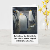 ペンギンおもしろい誕生日カード カード (黄色い花)