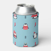 ペンギンおもしろい:ヴィンテージシームレスWhimsy。 缶クーラー (缶正面)