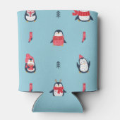ペンギンおもしろい:ヴィンテージシームレスWhimsy。 缶クーラー (裏面)