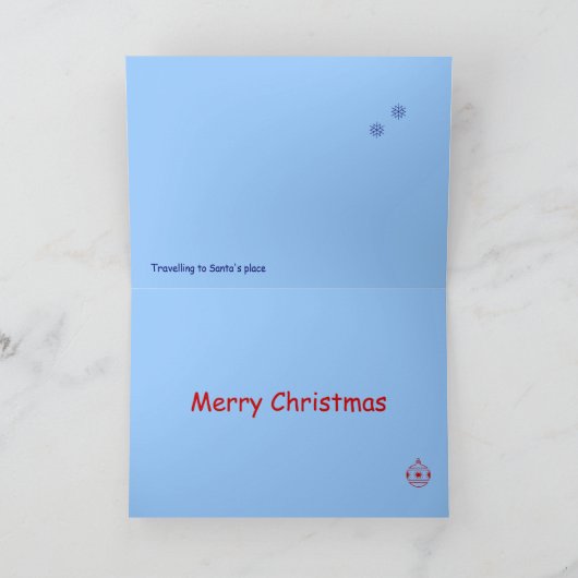 ペンギンおよび文字が付いているかわいいクリスマスカード シーズンカード (内部)