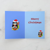 ペンギンおよび水玉模様のクリスマスカード シーズンカード (内部)