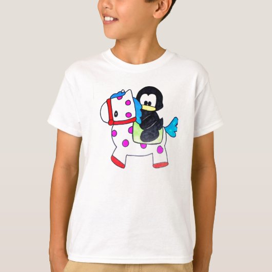 ペンギンおよび馬 Tシャツ (正面)