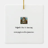 ペンギンお洒落とポーラベアウォーターカラーアート セラミックオーナメント (裏面)