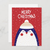 ペンギンからのクリスマスメッセージカード シーズンカード (正面/裏面)
