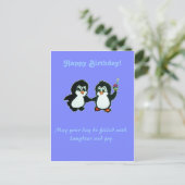 ペンギンからのハッピーバースデー ポストカード (スタンド正面)