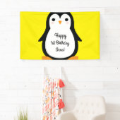 ペンギンかわいいウィンテ1st誕生日パーティーバナーデコール 横断幕 (インサイチュ)