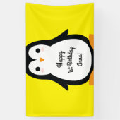 ペンギンかわいいウィンテ1st誕生日パーティーバナーデコール 横断幕 (縦)