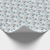 ペンギンかわいいベビーパステルウォーターカラーパターン ラッピングペーパー (角)