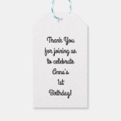 ペンギンかわいい冬の第1誕生日パーティーありがとう ギフトタグ (裏面)