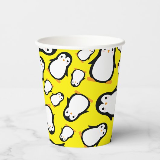 ペンギンかわいい冬の第1誕生日パーティー紙カップ 紙コップ (裏面)