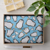 ペンギンかわいい冬の第1誕生日パーティー 薄葉紙 (ギフト)