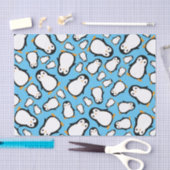 ペンギンかわいい冬の第1誕生日パーティー 薄葉紙 (クラフト)