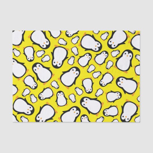 ペンギンかわいい冬の第1誕生日パーティー 薄葉紙 (正面)