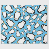 ペンギンかわいい冬の第1誕生日ラッピング紙 ラッピングペーパー (フラット)