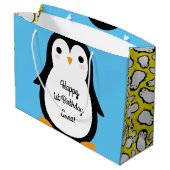 ペンギンかわいい冬の第1誕生日抱き枕 ラージペーパーバッグ (裏面アングル)