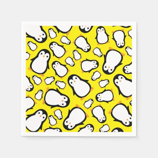 ペンギンかわいい冬の1st誕生日パーティーナプキンス スタンダードカクテルナプキン (正面)