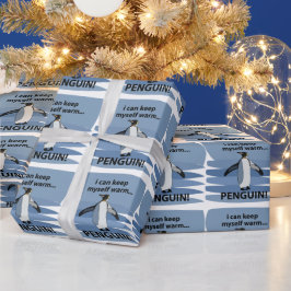 ペンギンかわいい動物おもしろい誕生日 ラッピングペーパー