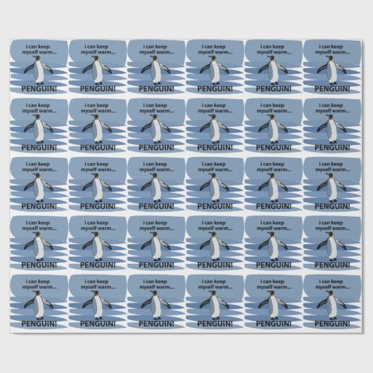 ペンギンかわいい動物おもしろい誕生日 ラッピングペーパー (フラット)