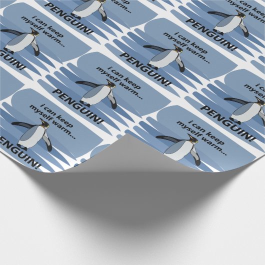 ペンギンかわいい動物おもしろい誕生日 ラッピングペーパー (角)