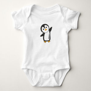ペンギンかわいい子供へ動物おもしろいの鳥 ベビーボディスーツ