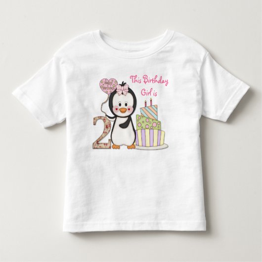 ペンギンかわいこちゃん – ガールセカンド誕生日 トドラーTシャツ (正面)