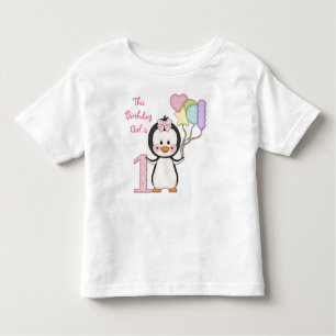 ペンギンかわいこちゃん – ガールファースト誕生日 トドラーTシャツ