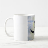 ペンギンがキスする水彩画のマグカップ コーヒーマグカップ (左)