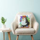 ペンギンがスプレーを使った画家 クッション (椅子)