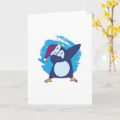 ペンギンがダブリングしている カード (黄色い花)