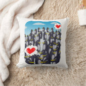 ペンギンがバレンタインを愛する クッション (ブランケット)