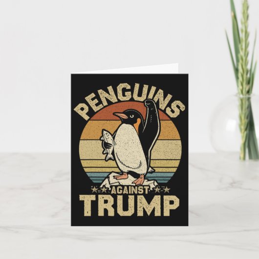 ペンギンがペンギンに抵抗おもしろいする カード (正面)