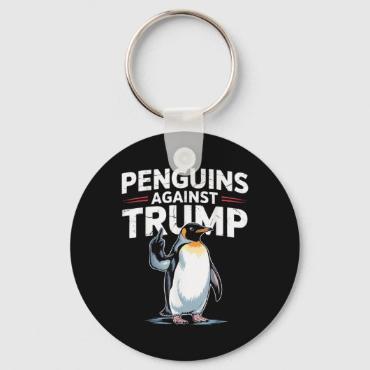 ペンギンがペンギンに抵抗おもしろいする キーホルダー (正面)