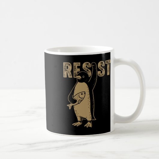 ペンギンがペンギンに抵抗おもしろいする コーヒーマグカップ (右)