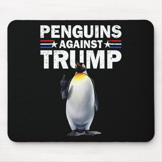 ペンギンがペンギンに抵抗おもしろいする マウスパッド (正面)