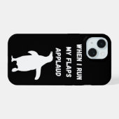 ペンギンが不適切なタイミングで拍手 iPhone 15ケース (裏面横)