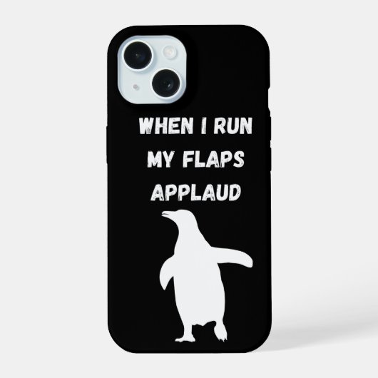 ペンギンが不適切なタイミングで拍手 iPhone 15ケース (裏面)