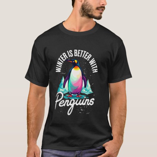 ペンギンが好きな人と可愛いAのためのおもしろペンギンデザイン Tシャツ (正面)