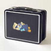 ペンギンが枕で寝る メタルランチボックス (裏面)