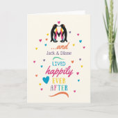 ペンギンが祝いを言って幸結婚福を祈る カード (正面)