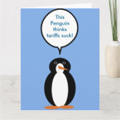 ペンギンさん、関税に反対します カード (正面)